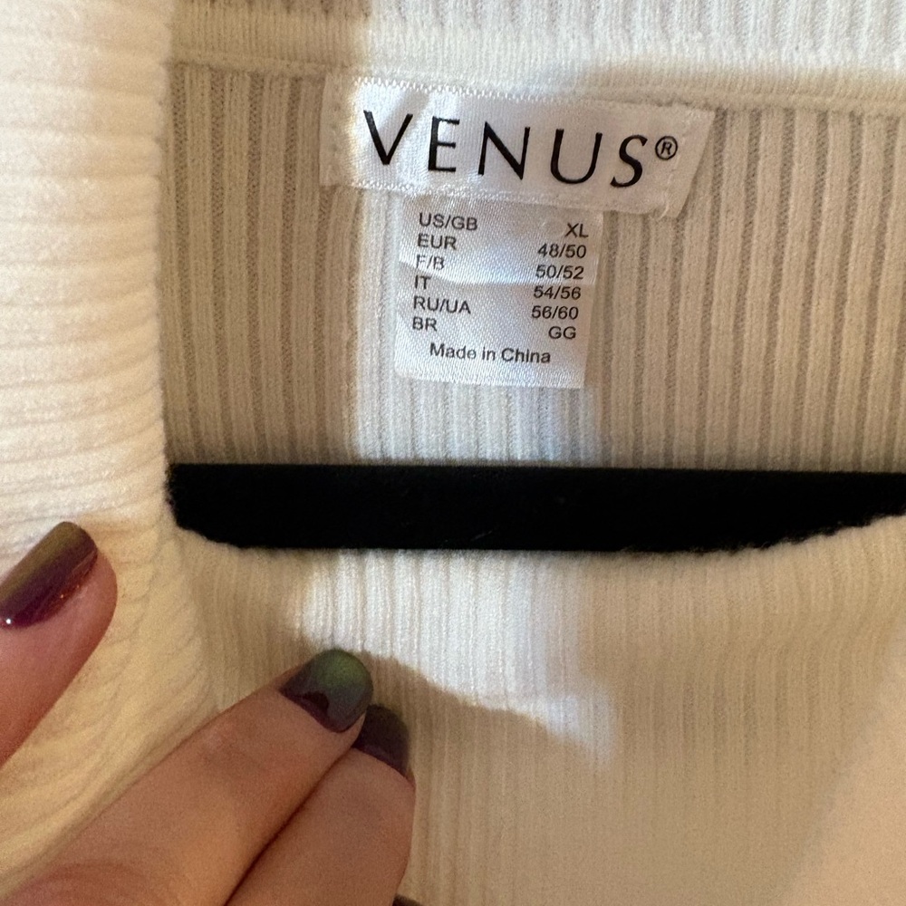 VENUS Cream Rhinestone Cut-Out Sweater - Picture 5 of 6